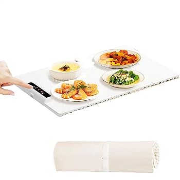 【中古】【未使用】WTTTTW 折りたたみ式電気保温トレイ、丸めることができるシリコン多用途フードウォーマー、3つの温度設定、ビュッフェ、レストラン、ホームパー