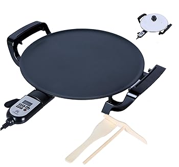【中古】Ethniq 16\" Electric Griddle for Ethiopian Injera Crepe, Lefse, Mogogo, Mitad, Pancake Teff Maker - Adjustable Heat Control with Digital"