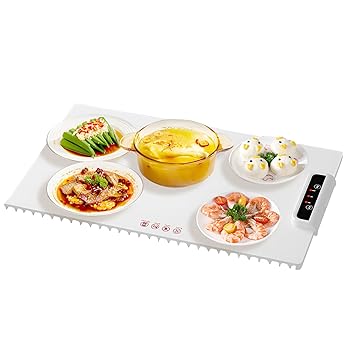【中古】【未使用】電気保温トレイ、食品保温プレートマット、ホットトレイ食品ウォーマー、折りたたみ式パーティー保温トレイ、食品加熱マット、レストラン家庭用