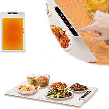 【中古】【未使用】CHUFANG 調節可能な温度の電気暖まる皿、完全な表面の速い暖房の熱い版の皿、家、党、レストラン、適用範囲が広い食品等級のシリコーンのための