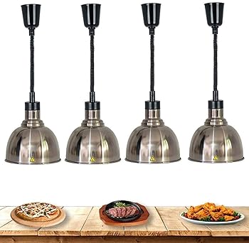 【中古】業務用ヒートランプフードウォーマーライト業務用食品ヒートランプウォーマー、ビュッフェ用の食品を新鮮でおいしい状態に保ち、ステーキ、ピザ