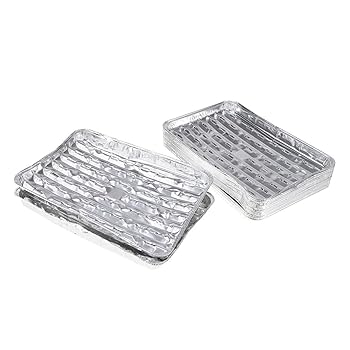 【中古】20/40/60パック使い捨てグリルトッパー、穴付きアルミホイルグリルパン-13.3 x 8.6 x 1.2インチの食品容器、調理用のアルミニウムシートパン、焼 7,403円