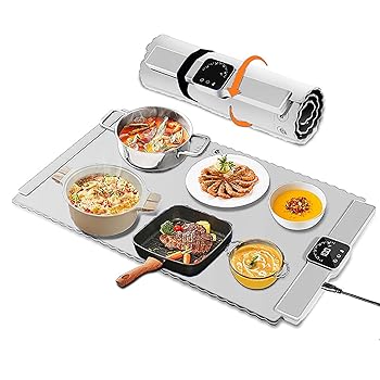 【中古】HZFAIGLL 食品およびホットプレート用の電気保温トレイ、パーティー用食品ウォーマー、折りたたみ式、耐久性、1~4時間のインテリジェントタイミ|AJIMURA-SHOP