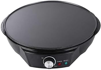 【中古】電気パンケーキメーカー 温度制御 ノンスティックパンケーキパン ロティトルティーヤパンケーキ用 木製スパチュラと生地スプレッダー付き (ブラ