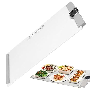 【中古】【未使用】Hopcvem シリコン電気温めトレイ、食品温めパッド - 特大折りたたみソフト食品断熱ボード - 25.98x15.35インチの回転可能なテーブル食品加熱パッ