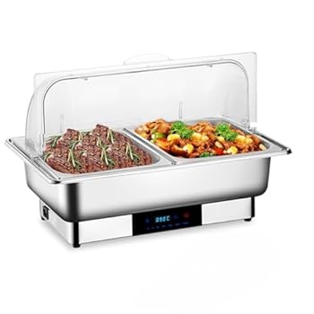 【中古】【未当て嵌める】Kirnuoバイキングサーヴァー 御役目用明かりフードウォーマー 湯煎式 丸い・円い形 9L,13.5L 熱っぽい一皿 フードウォーマー 明かり暖める 持ち運べるビュッフ