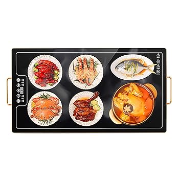 【中古】【未使用】プレートウォーマー 電気ウォーミングトレイ ガラストップ 食べ物を温かく保つ タッチ調整付き多機能ホットプレート 温度制御 ウォーミングサー 93,551円