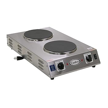 【中古】【未使用】Cadco CDR-2CFB Space Saver Double Cast Iron 120-Volt Hot Plate by Cadco