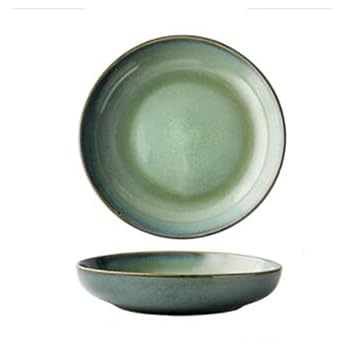 【中古】【未使用】プレート プレートフルーツプレートディナープレート食器セラミックプレートスーププレートサラダプレート大容量家庭用トレイ (Color : Green, S