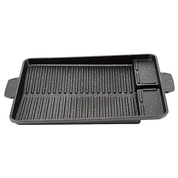 【中古】JJZXD ポータブルBBQグリルパンプレート非スティックコーティングガス/カセットストーブクッカープレート耐久長四角形韓国のバーベキュープレー