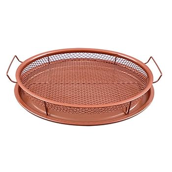 【中古】JJZXD メッシュベーキングトレイノンスティックラウンドベーキングパンチップスチッピングバスケット陰電子領域銅焼き御盆BBQトレイベーキング