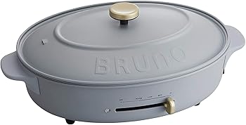 【中古】【未使用】本体＆4種プレート ハーフプレート付 ブルーノクラッシィ オーバルホットプレート [ ブルーグレー ] BRUNO crassy+ OVAL HOT PLATE