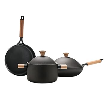 【中古】【未当て嵌める】JJZXD ノンスティッククッキングポットセット鋳鉄さそい出す膳立て器クッキングポットセットキッチン装置