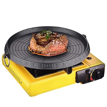 【中古】KUPOOL 鉄板焼一皿 焼肉一皿 やきまる用 フッ素製作 室外丸焼きお盆 テープ炉丸焼きお盆 ノン突っ支い棒無煙 キャン