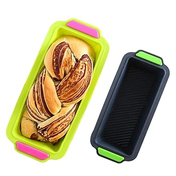 【中古】焼き型 ミニバゲットベーキングトレイ、シリコーンパン金型ノンスティック長方形パンベーキングパンケーキベーキングパンのカビ 多機能 (色 : Bl