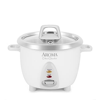 【中古】【未使用】Aroma Simply Stainless 3-Cup(Uncooked) 6-Cup (Cooked) Rice Cooker, White by Aroma Housewares|AJIMURA-SHOP