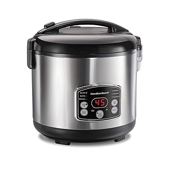 【中古】【未当て嵌める】Hamilton Beach デジタルプログラマブル炊飯器\u0026フードスチーマー 14優勝杯膳立て(7個無膳立て) 水蒸気\u0026すすぎ手かご付き添い人 ステンレス鋼スチール写真 (