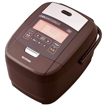 【中古】アイリスオーヤマ 炊飯器 IH式 3合 メタリックブラウン 銘柄炊き分け機能 極厚火釜 蒸しプレート付き 玄米 茶色 デザイン RC-IH30-T｜AJIMURA-SHOP