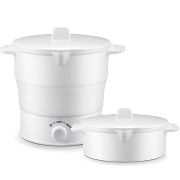【中古】多機能ポータブル折りたたみ式旅行電気炊飯器フライパン用電気炊飯器シリコンミニ食品電気炊飯器調理や屋外旅行に適しています (ホワイト)