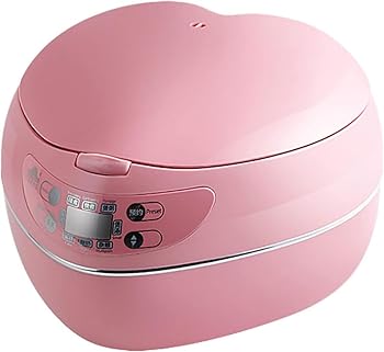 【中古】SEVSO 桃ハート形型炊飯器 かっこ良い300W炊飯器 1.8L 1-3人用 焦げ付き押しとどめる鍋 定温保温,サクラ色