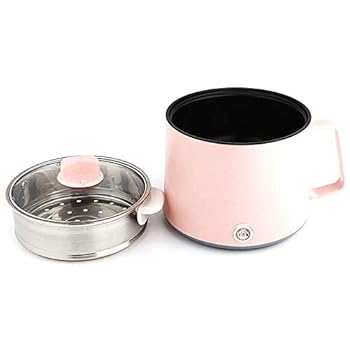 【中古】Loahrung 多機能電気炊飯器ホットポット炊飯器ミニ電気炊飯器ダブルレイノンスティックパン（ピンク）