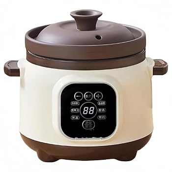 【中古】【未使用】Kiwet紫粘土電気シチュー鍋/ 110V全自動スープ鍋/ 1.8L /インテリジェント操作パネル/タイマー断熱/セラミック電気シチュー鍋 (1.8L)|AJIMURA-SHOP