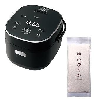 【中古】シャープ 炊飯器 3合炊き KS-CF05B-B ブラック 一人暮らし パン調理機能 北海道米 ゆめぴりか 300g(2合)付き セット