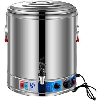 【中古】保温バケツステンレス業務用電気熱湯大容量おかゆ煮スープ豆乳にがりを多用加熱蒸し煮バケツステンレス鋼の業務用電気給湯器多目的加熱蒸しバレ｜AJIMURA-SHOP