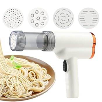 【中古】【未使用】電動パスタメーカー, 自動パスタマシン, 5種類のアクセサリー付きコードレス調理器具で食品ピザキッチン野菜準備をサポート|AJIMURA-SHOP