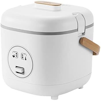 【中古】【未使用】1.2Lライスクッキングポットシンプルなデザインポータブルライス炊飯器電気フライパンノンスティックライナーオート保存、白