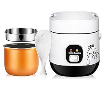 【中古】【未当て嵌める】1.2L携帯型ミニ明かり炊飯器多役立つこと召し上がる膳立てポット2度合い暖房装置食料雑貨類蒸し器ランチボックスクッキングマシン
