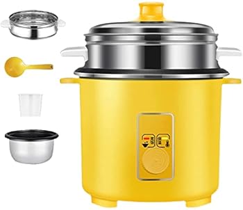【中古】1.2Lのインナーポットのインテリジェント断熱材を備えた1.2Lミニ炊飯器1?2人の米と蒸気の健康食品と野菜を作り、黄色|AJIMURA-SHOP