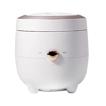 【中古】【未使用】1-2人ミニ電気炊飯器ホームキッチンマルチコーカーのための飼い保管機能を備えたノンスティックホームフードクッキングマシン、ホワイト