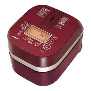【中古】東芝 圧力IH炊飯器, 5.5合, デジタル液晶表示, ワインレッド