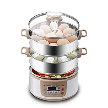 【中古】【未当て嵌める】FUZHCY(た見窄らしい) 多役立つこと明かり蒸気ガマ3度合い一も二もなくな卵炊飯器スチーマー卵密猟者の蒸気ガマ電気容量リムーバブルトレイ