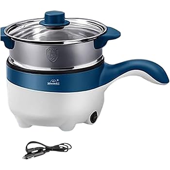 【中古】【未当て嵌める】車載炊飯器灯し火フライパン2L車載多役立つこと灯し火フライパン 24v/12V炒める・生あたたかい一皿分の料理・蒸す・煮る多役立つことな車載用灯し火鍋 (Blue)