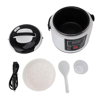 【中古】【未使用】2Lの自動車炊飯器、ポータブルミニノンスティック多機能、内部ポットスチームバスケット、旅行用の12V、長期予約断熱、食品グレードの材料|AJIMURA-SHOP