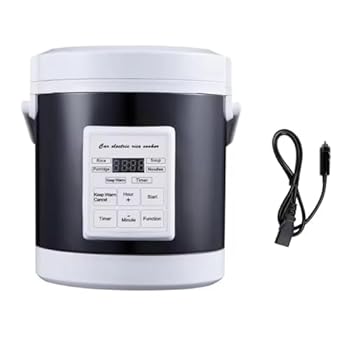 【中古】leatflly(リートフライ)炊飯器、12V/24Vポータブルカー炊飯器、金属質感、家庭や旅行用、ノンスティックインナーポットと機能付き｜AJIMURA-SHOP