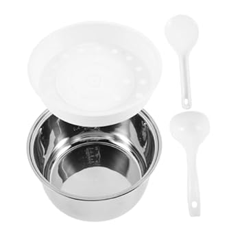 【中古】SHOWERORO ステンレススチール製インスタントインナークッキングポット 4l 炊飯器ライナー スプーンとバスケット付き 電気炊飯器用品 マルチクッ｜AJIMURA-SHOP
