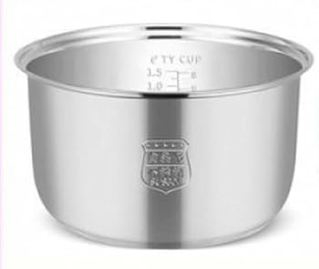 【中古】Conutoo 内釜 ステンレス スチール 内釜 鍋 取替用 容器 従来型 米 炊飯器 (4L,シルバー)