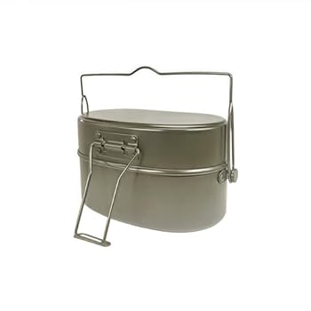 【中古】【未当て嵌める】アウトドア飯盒 ライスクッカー 多役立つこと炊飯器 難民キャンプ用 膳立て手道具 軽銀製 軽さ 持っていく助けになる 林間炊飯 難民キャンプ飯 (緑であること)