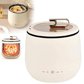 【中古】Smart Mini Rice Cooker, 2024 Upgrade Multifunctional Electric Mimi Cooker 6 インチ 1 Non-Stick Clay Wok With Lid Mini Hot Pot Electric Mini