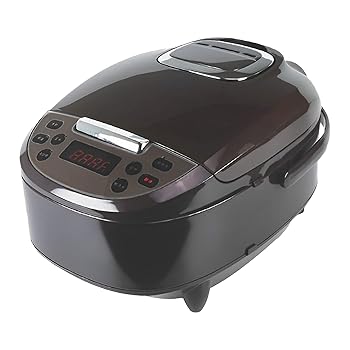 【中古】多機能炊飯器 5合炊き 炊飯ジャー 厚釜 マイコン式 ブラウン 5種類メニュー(白米/早炊き/無洗米/玄米/おかゆ) 蒸し料理 予約機能 12時間保温 着