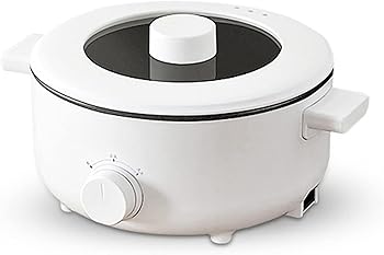【中古】多機能電気鍋、家庭用ミニクッキングポット3L容量アンチスティックコーティング (ホワイト)
