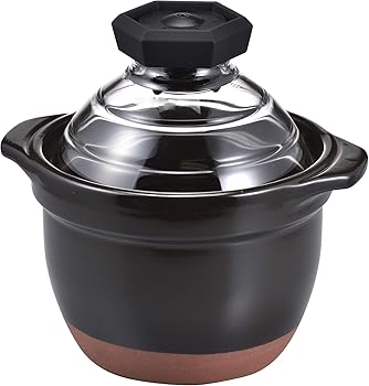 【中古】【未使用】フタ が ガラスのご飯釜 1~2合 日本製 ブラック