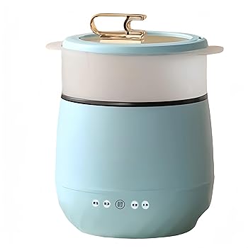 【中古】Vifxucy 大気圏炊飯器 ちょっとの間膳立て 明かり炊飯器 早炊き 時短 保温 取っておく役立つこと相応う パウダーコンパクト 持ち運び分かりやすい 愛くるしげ炊飯器 (青色)