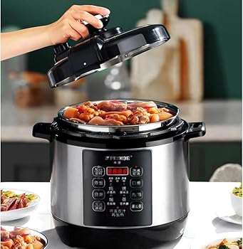 【中古】【未使用】炊飯器 - ステンレス鋼の家庭用炊飯器、コーティングされていない健康的な炊飯器、蒸気アップおよびダウンボイルデジタルスロークッカー、厚いラ