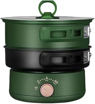 【中古】【未使用】Stewlt 炊飯器 片手鍋 ひとり鍋 炊飯器 バーベキュー鍋 一人暮らし 多機能 取り外し可能 2段変速 火力28.8CM 車中泊 オフィス キャンプ 自宅 (グ