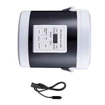 【中古】12V/24V ポータブル 車 炊飯器 金属テクスチャ 家庭や旅行用 ノンスティックインナーポットと機能|AJIMURA-SHOP