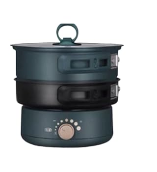 【中古】Tufduzo 110V 多役立つこと折りたたみ式炊飯器 明かり炊飯器 旅する用携帯型明かり炊飯器 取りわける式明かりフォンデュー鍋 焦げ付かない炊飯器 (緑であること,110V)